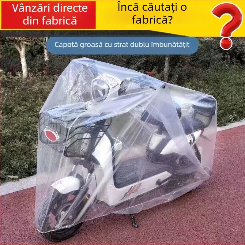 Husă transparentă de unică folosință pentru motociclete și biciclete, protecție împotriva ploii, prafului și zăpezii, husă PEVA impermeabilă