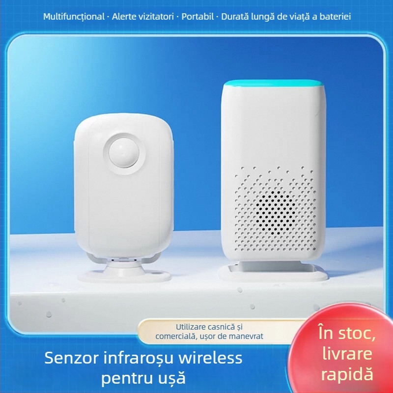Sonerie fără fir cu inducție, senzor IR de mișcare, model D3F01, DC 5V, 58 tonalități, pentru casă și afaceri