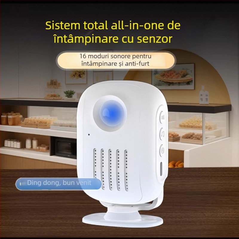 Sonerie fără fir cu inducție, senzor IR de mișcare, model D3F01, DC 5V, 58 tonalități, pentru casă și afaceri