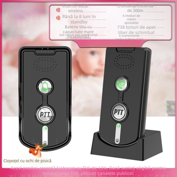 Sonerie wireless pentru ușă cu intercom vocal inteligent, model H8S, alimentare cu baterie litiu 5V, 38 tonalități încorporate, pentru uz casnic