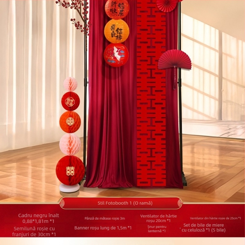 Set de decor pentru sala de nuntă – flori de satin cu panglică, elemente de decor pentru amenajarea spațiului