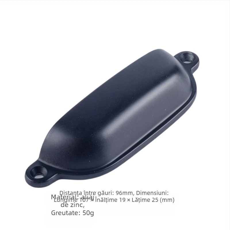 Mâner pentru dulap/sertar – design semicerc, formă scoică-urechi, aliaj de zinc, finisaj electrogalvanic lacuit bake varnish, model CH368