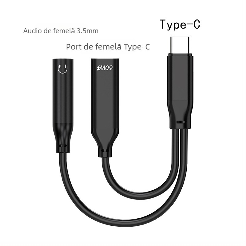 FLITOP adaptor audio USB-C la 3,5 mm, model C-to-C+3.5, compatibil cu Samsung, Huawei, Apple iPhone 15 și alte dispozitive USB-C
