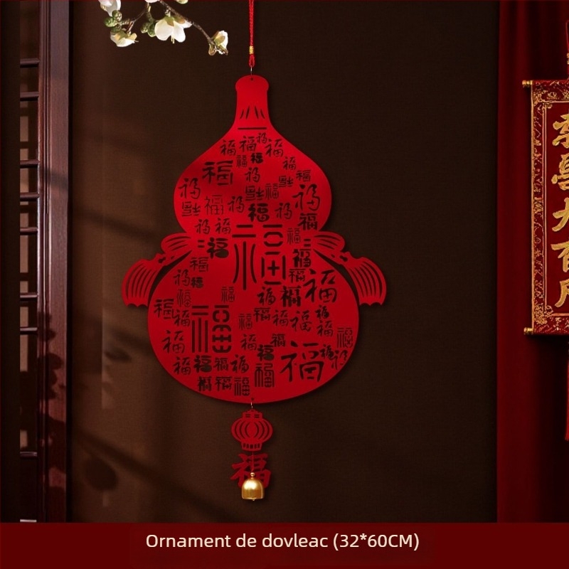 Decorativ de Anul Nou, din catifea, lucrat manual, decor pentru Festivalul Primăverii, stil chinezesc.