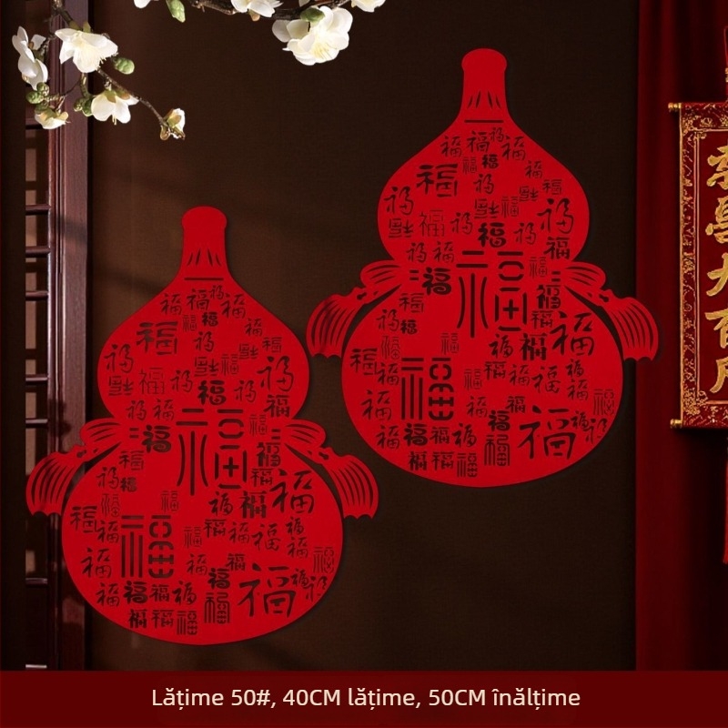 Decorativ de Anul Nou, din catifea, lucrat manual, decor pentru Festivalul Primăverii, stil chinezesc.