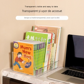 Cutie de depozitare pentru desktop din plastic PET, transparentă, capacitate 2L, model A10201, design modern minimalist