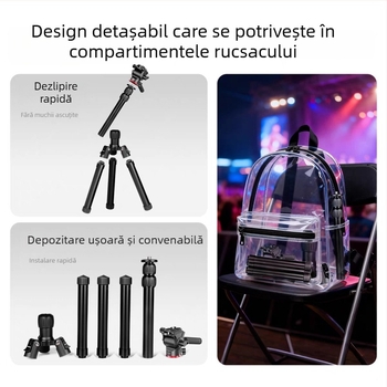 Trepied pentru cameră cu gimbal hidraulic, din aliaj de aluminiu, capacitate de încărcare 2–5 kg, greutate 1,16 kg, placă cu eliberare rapidă