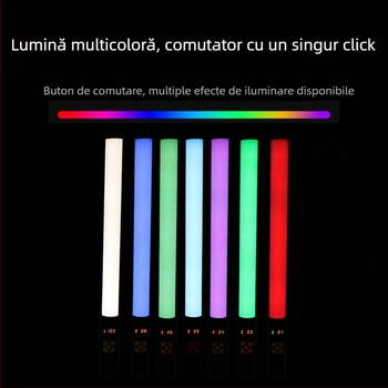 Lumină portabilă RGB pentru fotografie, iluminare de umplere LED, reîncărcabilă, reglabilă, 10W, 13 moduri, pentru streaming live