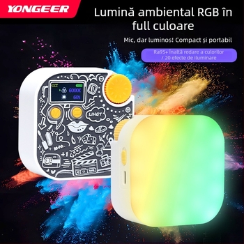 Lumină portabilă pentru fotografie (6W, 5V, reglaj al luminozității, alimentare proprie)