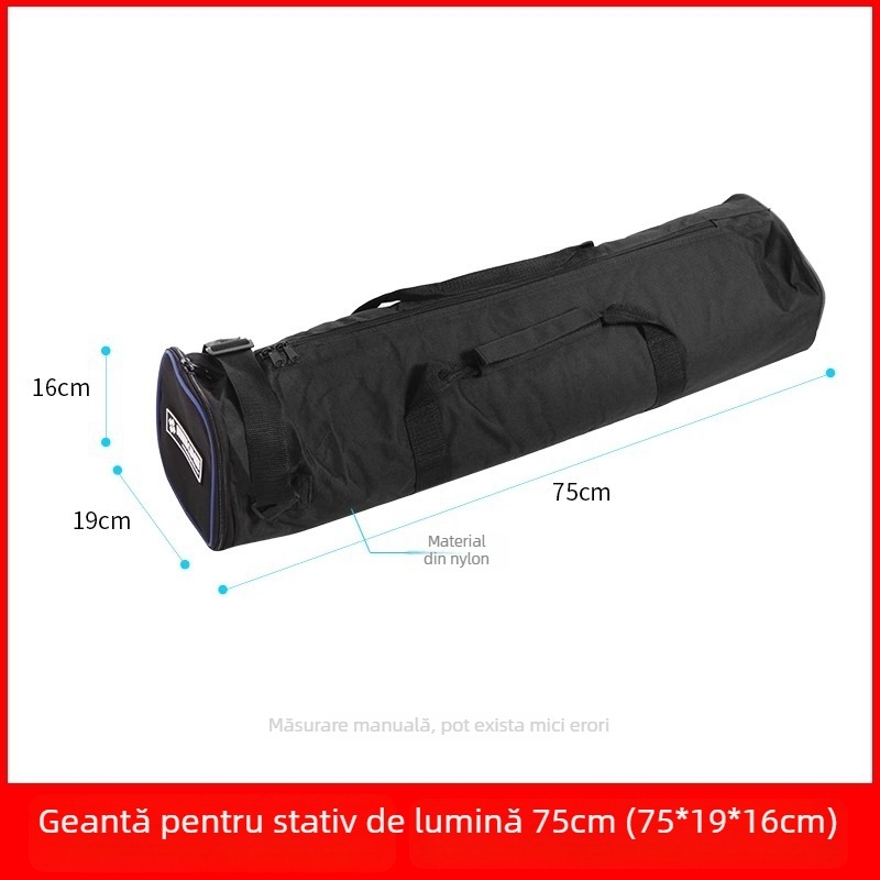 Geantă din nylon MK pentru echipament fotografic: suporturi de iluminare, umbrele de lumină difuză și suporturi de fundal, cu mâner întărit