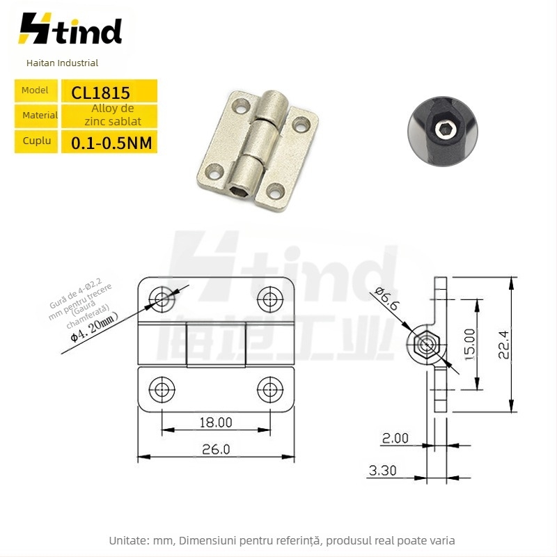 Balama pentru uși de dulap și ferestre, aliaj de zinc, HL2620, balama groasă obișnuită, electroplată, Sea tan