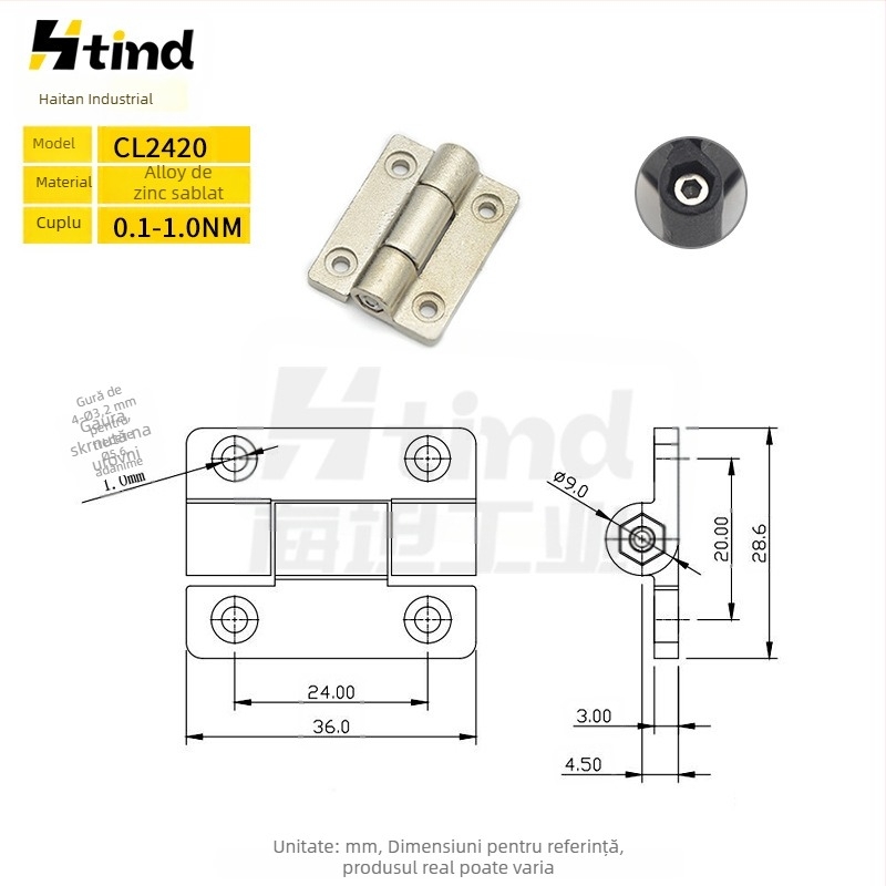 Balama pentru uși de dulap și ferestre, aliaj de zinc, HL2620, balama groasă obișnuită, electroplată, Sea tan