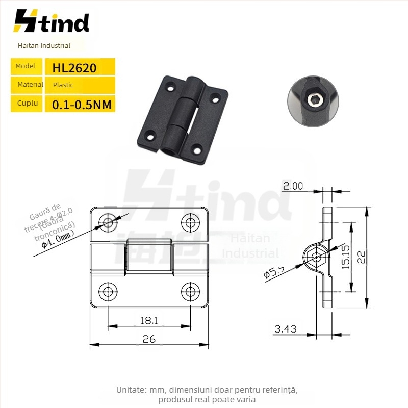 Balama pentru uși de dulap și ferestre, aliaj de zinc, HL2620, balama groasă obișnuită, electroplată, Sea tan