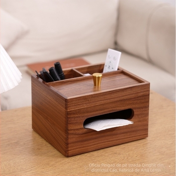 Cutie de stocare din lemn pentru birou PG-15 — Organizator pentru rechizite, design modern minimalist