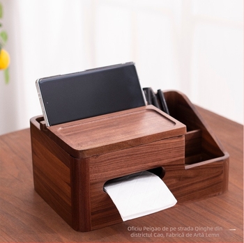 Cutie de stocare din lemn pentru birou PG-15 — Organizator pentru rechizite, design modern minimalist