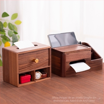 Cutie de stocare din lemn pentru birou PG-15 — Organizator pentru rechizite, design modern minimalist