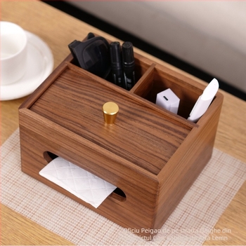 Cutie de stocare din lemn pentru birou PG-15 — Organizator pentru rechizite, design modern minimalist