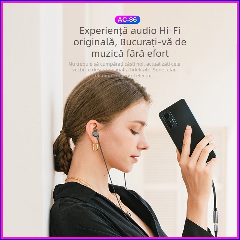 Adaptor Type-C la 3,5mm DAC pentru telefoane mobile