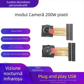 Modul Cameră OV2640 cu senzor CMOS de 2 MP, interfață DVP, ESP32 MCU, obiectiv 65°/160°, rezoluție 1280x720 la 45fps
