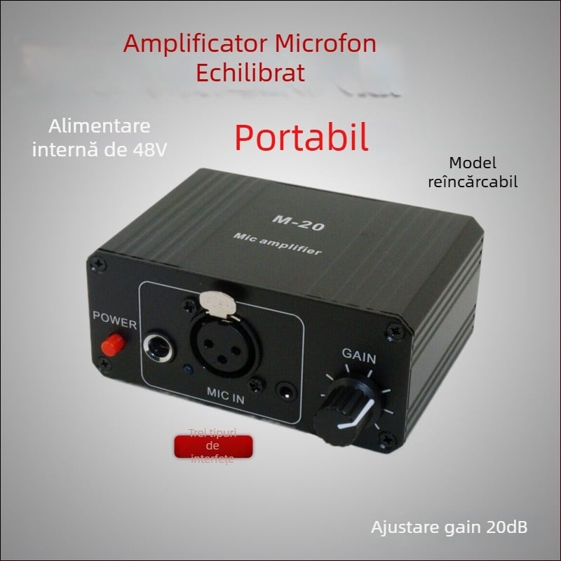 Rhythm Imagination M-20 Interfață audio cu alimentare phantom 48V pentru microfoane condensator și dinamice