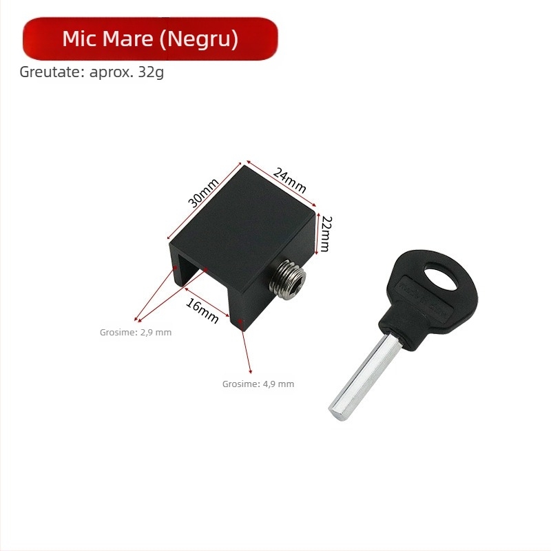 Mecanism de încuietoare pentru ferestre — aliaj de aluminiu, pentru ferestre glisante, cu încuietoare pentru copii și protecție împotriva furtului