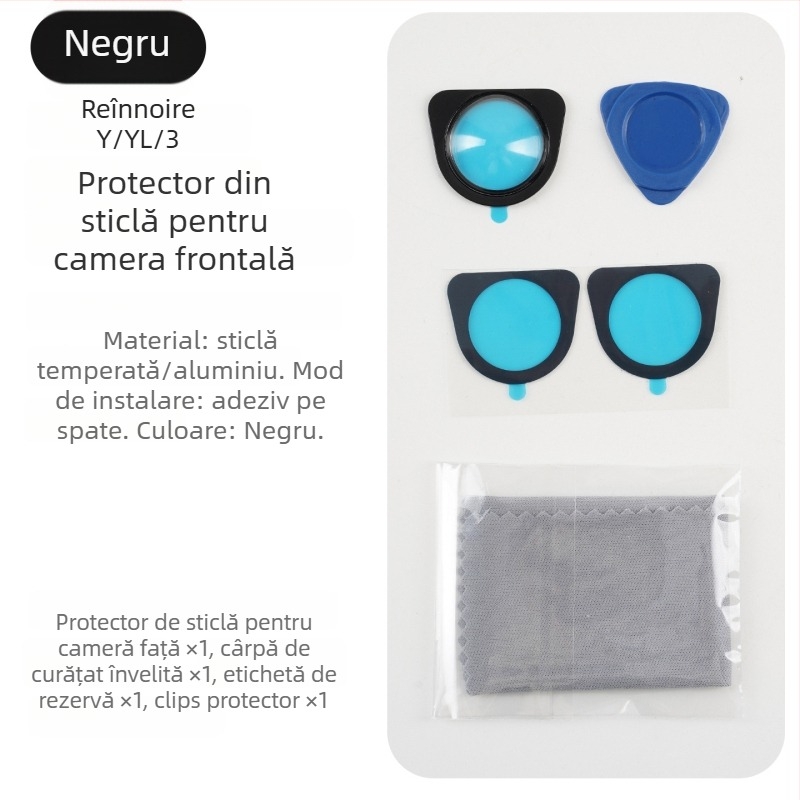 Protector pentru camera frontală Tesla din sticlă temperată pentru Model Y, YL și Model 3 — fabricație OEM, ambalaj în cutie din piele, lansare în 2025