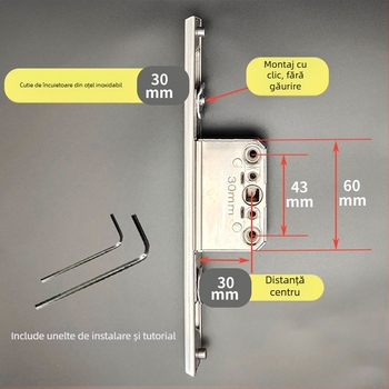 Cutie de încuietori din oțel inoxidabil pentru sistemul de hardware al ferestrelor și ușilor – Model: Cutie de încuietori din oțel inoxidabil, Cod: F78788mm7tmm76