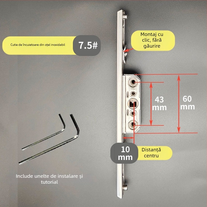 Cutie de încuietori din oțel inoxidabil pentru sistemul de hardware al ferestrelor și ușilor – Model: Cutie de încuietori din oțel inoxidabil, Cod: F78788mm7tmm76