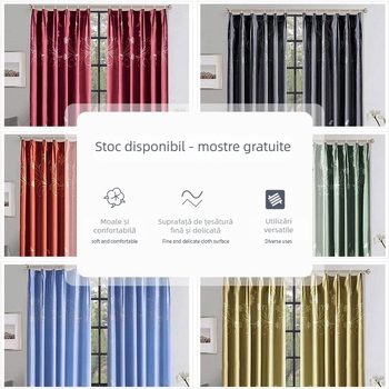 Țesătură de perdea din poliester, montaj cu cârlig și șină, stil modern minimalist, proces de vopsire, potrivit pentru ferestre de colț și ferestre de la podea la tavan
