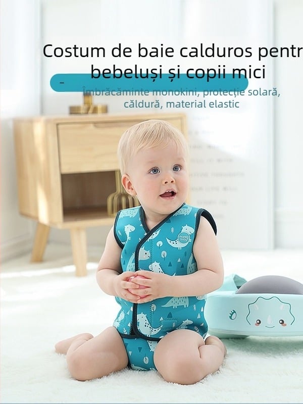 Costum de baie pentru copii din neopren, călduros, unisex, cod RTCL-013