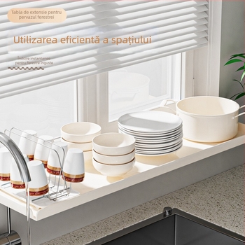 Placă extensibilă pentru pragul bucătăriei – montaj magnetic pe perete, fără găuri, din oțel carbon, raft extensibil de depozitare pentru ferestre înguste