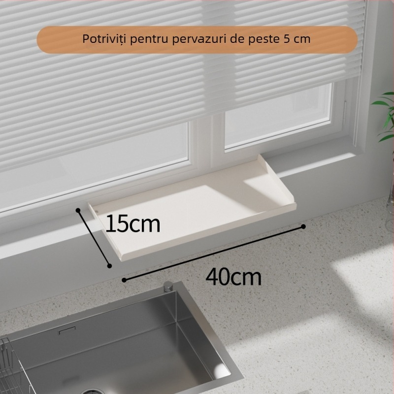 Placă extensibilă pentru pragul bucătăriei – montaj magnetic pe perete, fără găuri, din oțel carbon, raft extensibil de depozitare pentru ferestre înguste
