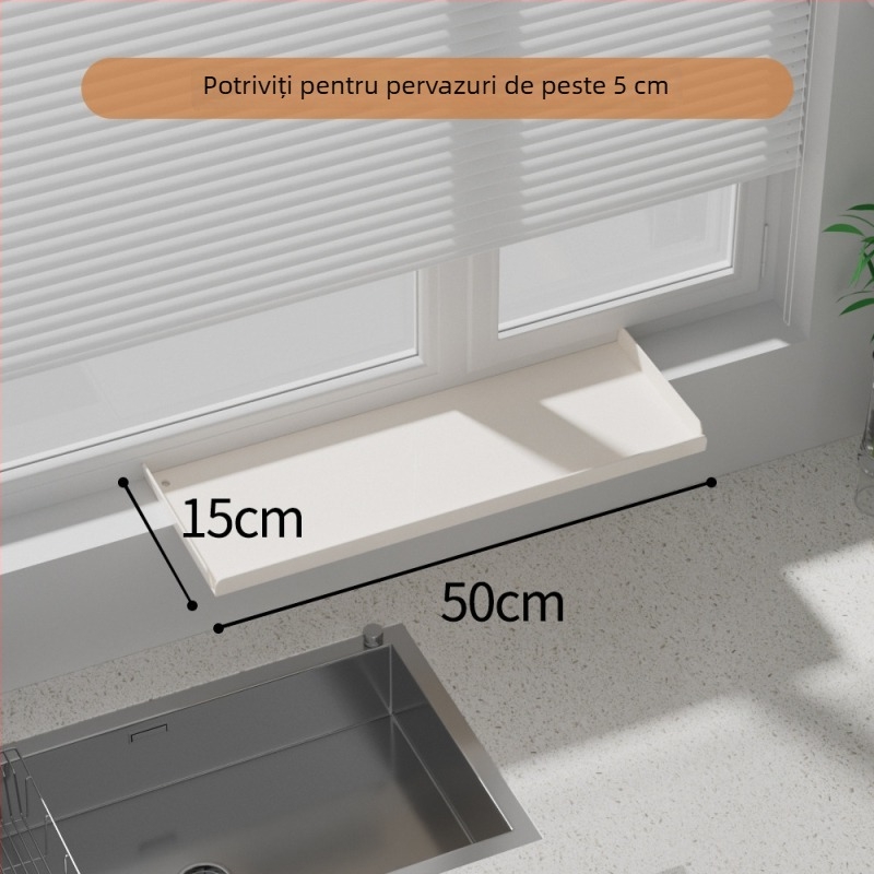 Placă extensibilă pentru pragul bucătăriei – montaj magnetic pe perete, fără găuri, din oțel carbon, raft extensibil de depozitare pentru ferestre înguste