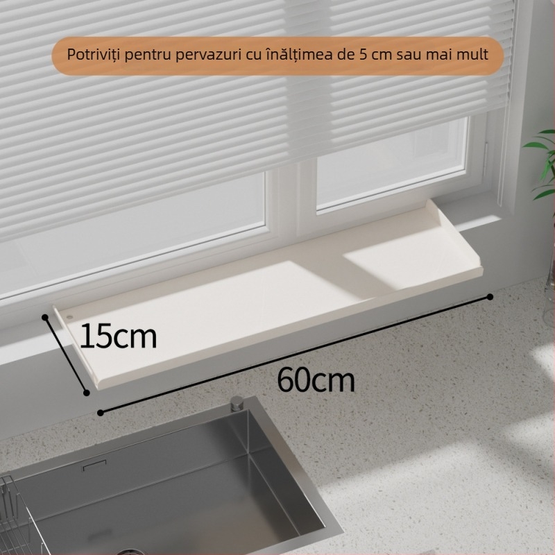 Placă extensibilă pentru pragul bucătăriei – montaj magnetic pe perete, fără găuri, din oțel carbon, raft extensibil de depozitare pentru ferestre înguste