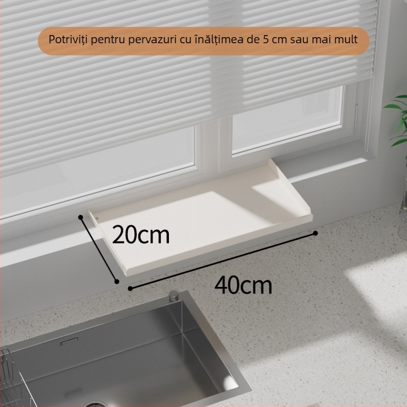 Placă extensibilă pentru pragul bucătăriei – montaj magnetic pe perete, fără găuri, din oțel carbon, raft extensibil de depozitare pentru ferestre înguste