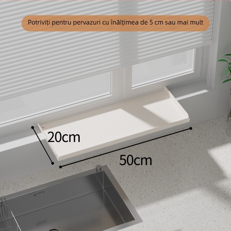 Placă extensibilă pentru pragul bucătăriei – montaj magnetic pe perete, fără găuri, din oțel carbon, raft extensibil de depozitare pentru ferestre înguste