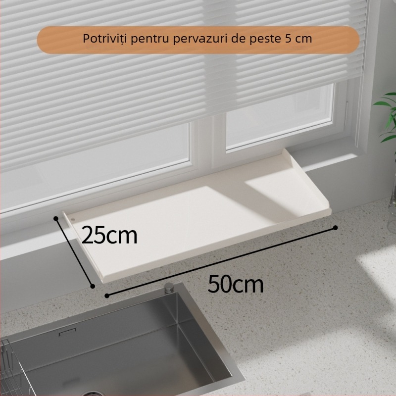 Placă extensibilă pentru pragul bucătăriei – montaj magnetic pe perete, fără găuri, din oțel carbon, raft extensibil de depozitare pentru ferestre înguste