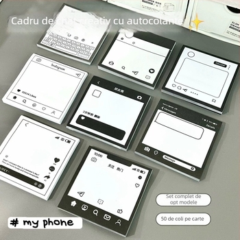 Bloc de notițe adezive, 50 pagini interioare, gata de lipire, Brand: Other, fără licență IP