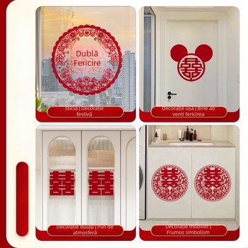 Autocolant electrostatic pentru ferestre de nuntă (PVC, Taocai, Nu este importat, Categorie: Cuvânt fericit)