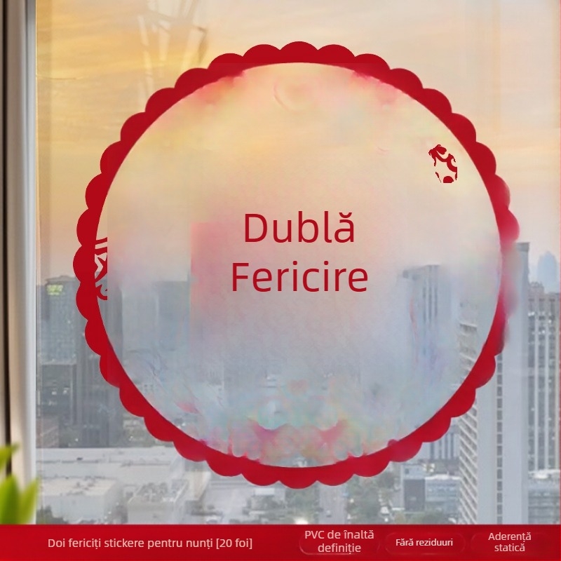 Autocolant electrostatic pentru ferestre de nuntă (PVC, Taocai, Nu este importat, Categorie: Cuvânt fericit)
