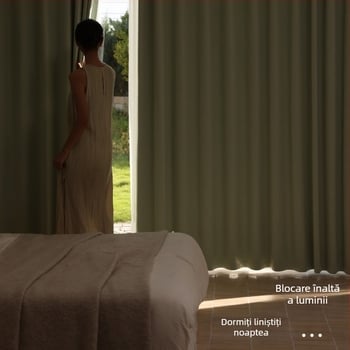 Perdele Chenille cu model Jasmine, dublă față, Stil francez, lux ușor, Umbrire înaltă 71–99%, pentru living și dormitor