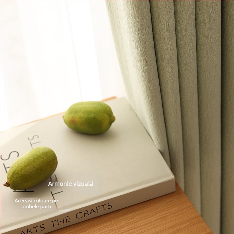 Perdele Chenille cu model Jasmine, dublă față, Stil francez, lux ușor, Umbrire înaltă 71–99%, pentru living și dormitor