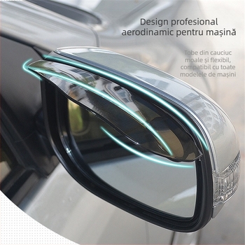 Scut de ploaie pentru oglinda retrovizoare auto – 3R, cauciuc, instalare cu adeziv, potrivire universală, personalizabil