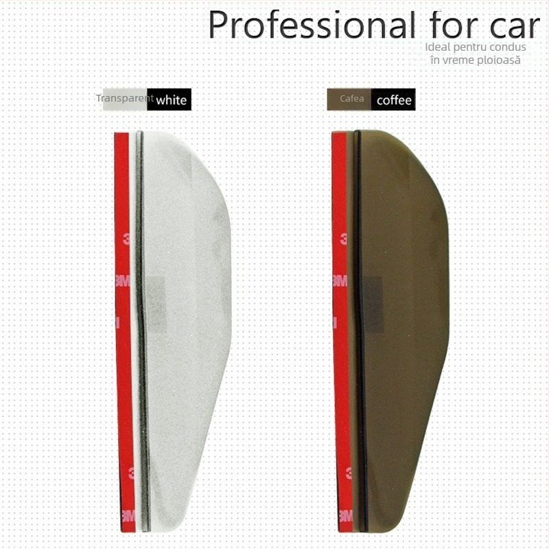 Scut de ploaie pentru oglinda retrovizoare auto – 3R, cauciuc, instalare cu adeziv, potrivire universală, personalizabil