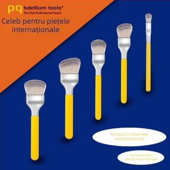 Perie dublu fațetată pentru fond de ten – nu absoarbe și nu se lipește de pudră, model BD, tip: pensulă de machiaj, durată de viață 3 ani, potrivită pentru toate tipurile de ten