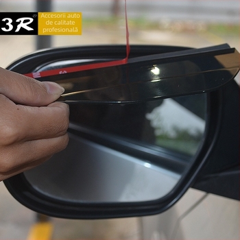 Deflector de ploaie pentru oglinda universală, cauciuc, montaj adeziv, potrivire generală, AT/automat