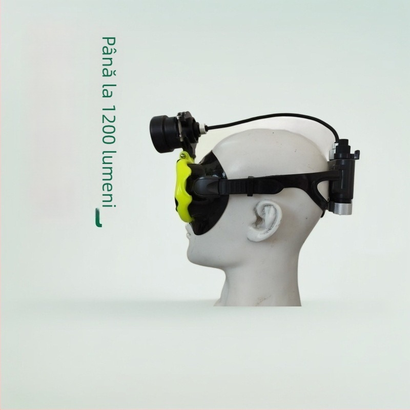 Lumină pentru mască de scufundări cu LED XHP50, carcasă din aliaj de aluminiu, baterie 3×18650