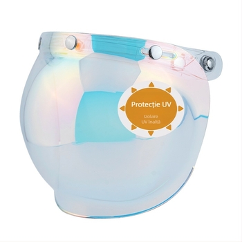 Vizor oglindă bule pentru cască motocicletă - protecție UV, protecție ochi, protecție împotriva nisipului, Brand JEF, Model JEF