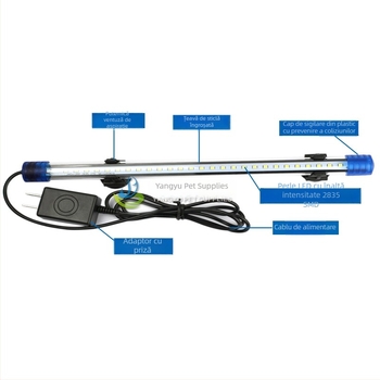 Lampă pentru acvariu, corp din sticlă, putere 1W-3W, iluminare pentru acvariu, echipament pentru acvariu