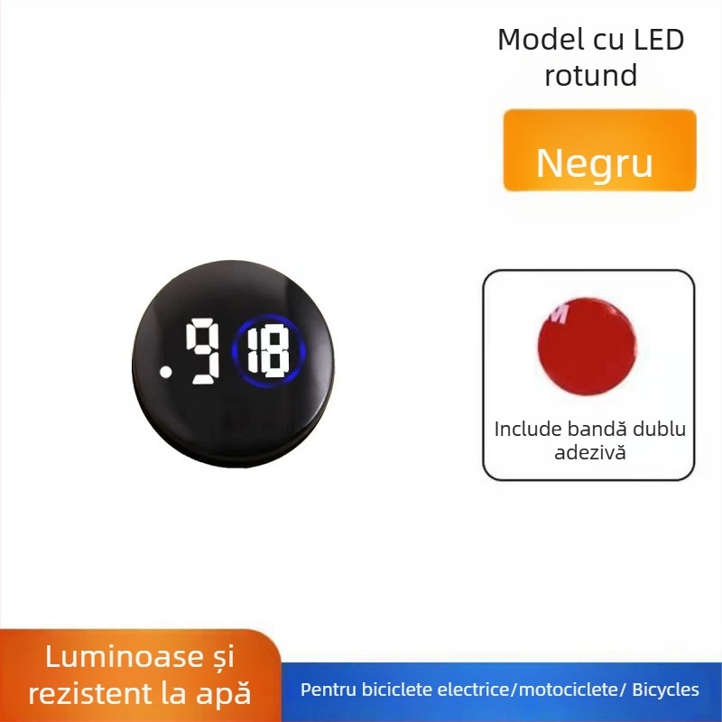 Ceas de timp pentru vehicul electric, cu afișaj reglabil la unghi, ceas impermeabil pentru bordul mașinii